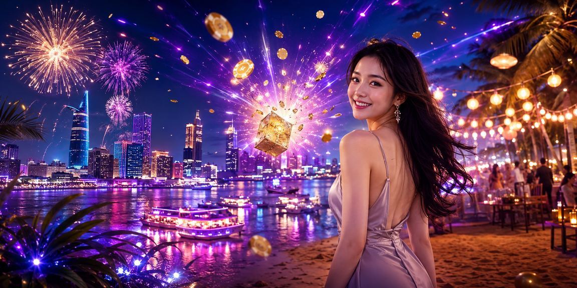 Không gian casino sôi động về đêm tại Sài Gòn với ánh đèn neon lung linh